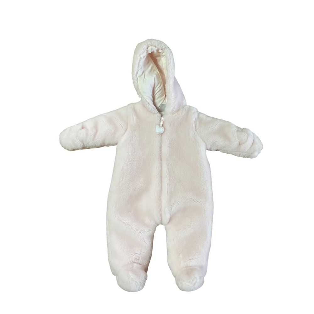 Koala‎ Baby Boutique Pink Faux Fur Heart Pram Suit Hooded Bunting 0-3 Months
